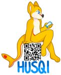 alpha_channel anthro aquatic badge canid canine canis catdoq_(artist) character_badge_(artwork) chibi diamonds_(suit) domestic_dog electronics english_text fish husky hybrid male mammal nordic_sled_dog nude phone qr_code shark solo spitz suit_symbol text transparent_png