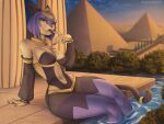 anthro anthrofied big_breasts breasts clothing deity domestic_cat egyptian_mythology felid feline felis female hi_res mammal middle_eastern_mythology missonika mythology pal_(species) palmorph palworld pocketpair sekhmet sekhmet_(pal) solo thick_thighs translucent translucent_clothing wide_hips