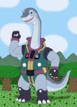 2013 anthro blue_sky bronto_thunder brontosaurus clothed clothing dinosaucers dinosaur diplodocid diplodocoid hi_res male mcsaurus nature plant prehistoric_species reptile saurischian sauropod sauropodomorph scalie sky solo standing tall_male tree