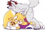 anthro bandai_namco binary_(wouhlven) canid canine canis clenched_teeth digimon digimon_(species) female fenriz278 from_behind_position heart_symbol looking_pleasured male mammal owen_miles penetration renamon sex teeth vaginal vaginal_penetration wolf