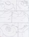 2024 anthro belly belly_expansion big_belly big_breasts body_expansion bottomwear breast_expansion breasts canid canine canis clothed clothing comic coyote deep_navel expansion female fur gloves hair handwear hat headgear headwear hi_res huge_belly huge_breasts hyper hyper_belly inflation jacket june_coyote kissing mammal navel obese obese_anthro obese_female open_mouth overweight overweight_anthro overweight_female shorts sketch solo topwear traditional_media_(artwork) virus-20 weight_gain