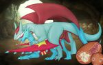 2_penises absurd_res ancient_pokemon animal_genitalia animal_penis belly big_belly blue_body bodily_fluids cave cavern claws cloaca cum cum_in_cloaca cum_inside cum_on_egg dragon duo egg egg_in_uterus fangs female female_feral female_penetrated feral feral_on_feral generation_3_pokemon generation_9_pokemon genital_fluids genitals hemipenes hi_res impregnation impregnation_while_pregnant larger_male male male/female male_feral markings multi_genitalia multi_penis mythological_creature mythological_scalie mythology nest nintendo ovum paradox_pokemon penetration penile_spines penis pokemon pokemon_(species) pregnant pregnant_female pregnant_feral pregnant_sex ratm-af red_wings roaring_moon salamence scalie sex size_difference sky smaller_female teeth tongue tongue_out wings yellow_markings