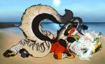 absurd_res arthropod artist_logo beach centignoll_(demon1forestrp) centipede duo extreme_size_difference frost_breath gnoll gulonine hi_res holding_another hybrid hyena ice logo lying macro male mammal marten meillion_heulwen_(sandwichmilf) micro mustelid musteline myriapod nonbinary_(lore) pine_marten sand size_difference wales water xenogender_(lore) yonnixart