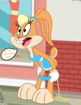 anthro being_watched blue_clothing blue_dress blue_panties blue_underwear bodily_fluids casual_urination clothed clothing dress female female_peeing genital_fluids hi_res lagomorph leporid lola_bunny looking_at_another looney_tunes mammal panties panties_down partially_clothed peeing peeing_on_ground public public_exposure public_peeing public_urination rabbit sidewalk solo talking_to_viewer the_looney_tunes_show thedispenser69 underwear underwear_down urine urine_on_ground urine_pool urine_stream warner_brothers