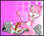  aeris aeris_(vg_cats) anthro blush breasts cat duo eating_shit eyes_closed feces feline female fur grey_fur leo leo_(vg_cats) lying male mammal nipples on_back open_mouth perverted_bunny pink_fur raised_tail scat signature simple_background straight vg_cats webcomic 