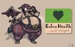 2024 anthro barefoot belly belly_expansion belly_overhang big_belly bottomwear bracelet breasts clothed clothing deadlock_(game) deep_navel digital_media_(artwork) english_text expansion facial_piercing feet female full-length_portrait gameplay_mechanics gargoyle hat headgear headwear huge_belly huge_hips huge_thighs ivy_(deadlock) jellybru jewelry looking_at_own_belly membrane_(anatomy) membranous_wings navel newsboy_cap nose_piercing nose_ring obese obese_anthro obese_female overweight overweight_anthro overweight_female pants pattern_bottomwear pattern_clothing pattern_pants piercing pixel_(artwork) portrait rapid_weight_gain ring_piercing shocked signature simple_background solo spiked_tail spikes spikes_(anatomy) striped_bottomwear striped_clothing striped_pants stripes suspenders suspenders_on_nipples tail tan_background tan_body text text_box thick_thighs three-quarter_view topless topless_female valve weight_gain wide_eyed wide_hips wings