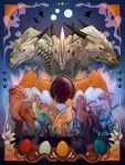 3:4 abstract_background absurd_res ambiguous_gender black_body black_eyes blaze_(wof) blister_(wof) blue_body brown_body burn_(wof) claws clay_(wof) dragon ear_piercing ear_ring egg european_mythology eye_of_onyx facial_scar feral finger_claws flower forked_tongue frill_(anatomy) full_moon glory_(wof) green_body group hi_res hidgie horn jewelry long_neck long_tail membrane_(anatomy) membranous_frill membranous_wings moon mudwing_(wof) mythological_creature mythological_scalie mythology necklace nightwing_(wof) nose_spike piercing plant quadruped rainwing_(wof) reptile ring_piercing sandwing_(wof) scalie scar seawing_(wof) shaded sitting snake snout standing starflight_(wof) starry_wings sunny_(wof) tail toe_claws tongue tongue_out tsunami_(wof) western_dragon wing_claws wings wings_of_fire yellow_body