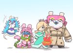 2022 3_fingers ambiguous_gender annoyed anthro bangs beanie bedrock_(mario_plus_rabbids) bent_arm black_boots black_clothing black_eyebrows black_eyes black_footwear black_wrestling_singlet blonde_hair blue_eyes blue_hair blue_lips blush blush_lines boots bottomwear brown_bottomwear brown_clothing brown_pants brown_trenchcoat buckteeth button_(fastener) cel_shading charisuke clothed clothed_anthro clothed_female clothed_human clothing cloud coat colored cross-popping_vein crossover crown daphne_(mario_plus_rabbids) digital_drawing_(artwork) digital_media_(artwork) dress ear_warmers elemental_creature eyebrow_through_hair eyebrows eyelashes fangs featureless_crotch featureless_limbs female female_anthro female_human fingers fire_flower flora_fauna flower flying footwear frown frowning_at_another fully_clothed fully_clothed_anthro fully_clothed_female fur_trim_boots gem gesture ghost gradient_background group hair hair_over_eye hair_over_eyes hand_gesture hat headgear headwear hi_res holding_flower holding_object human hybrid japanese_description lagomorph larger_anthro larger_female larger_human laughing_at laughing_at_another legless light lighting lips long_ears long_hair mammal mario_bros mario_plus_rabbids_sparks_of_hope midnite_(mario_plus_rabbids) mineral_fauna mitten_hands multicolored_clothing multicolored_dress narrowed_eyes nintendo noseless nude_ambiguous open_clothing open_coat open_frown open_mouth open_smile open_topwear pants pigtails pink_beanie pink_clothing pink_coat pink_eyes pink_footwear pink_hat pink_headwear pink_scarf pink_socks pink_tongue pink_topwear plant pointing pointing_at_another purple_clothing purple_dress purple_eyelids purple_hair purple_tongue pyrogeddon rabbid raving_rabbids rayman_(series) red_body red_skin rock rock_creature rosalina_(mario) royalty ruby_(gem) sapphire_(gem) scarf shaded shaking shawl shivering shoes short_arms short_legs simple_background size_difference sleeves_past_fingers smaller_ambiguous smaller_anthro smaller_female smaller_human smile smiling_at_another socks spark_(mario_plus_rabbids) spark_hunter spirit squint standing standing_on_cloud super_mario_galaxy tan_body tan_inner_ear tan_skin teal_clothing teal_dress teal_shawl teeth thorns tongue topwear translucent translucent_hair ubisoft vines wrestling_singlet yellow_boots yellow_clothing yellow_footwear yellow_hair_tie