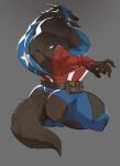 5_fingers anthro black_nose bodily_fluids bodysuit brown_body brown_fur bulge bulge_from_behind butt canid canine captain_america capwolf clothed clothed_anthro clothed_male clothing colatree_dog drooling exposed_butt fangs fingers fur gloves grey_background handwear hi_res humanoid_hands male mammal marvel muscular muscular_anthro muscular_male mythological_canine mythological_creature mythology pecs red_eyes saliva simple_background skinsuit solo tail teeth tight_clothing torn_bodysuit torn_clothing torn_gloves torn_handwear torn_skinsuit triceps werecanid werecanine werecreature werewolf