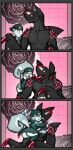 anthro big_butt big_tongue blitz_(absolise) bottomwear butt cindersticks clothed clothed_female clothing coat comic crit_(royalchomper) cuddling date duo female garchomp generation_4_pokemon hi_res hug larger_male male multiple_scenes muscular muscular_male nintendo nuzzling pachirisu photo_booth piercing pokemon pokemon_(species) romantic romantic_couple shocking shortstack shortstack_female silly_face size_difference skirt smaller_female smile smiling_at_another smiling_at_partner tongue topwear