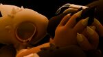 16:9 3d_(artwork) ambiguous/ambiguous ambiguous_gender anthro black_body black_fur blepper bodily_fluids casualties:_unknown claws close-up digital_media_(artwork) drooling duo expie_(gunsawian) eyes_closed fur gunsawian hi_res holding_another's_head holding_each_other holding_head intimate kiss_on_lips kissing klepto_(milky) making_out male_(lore) milky_(gunsawian) rad_pechi romantic saliva sloppy_kiss the_blepper trans_(lore) trans_woman_(lore) warm_colors warm_lighting white_body widescreen yellow_eyes yellow_sclera