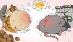 2022 abdominal_bulge acorn azure_orb belly belly_blush big_belly blue_sky_studios blush bodily_fluids body_blush boom brown_body brown_fur brown_stripes bubble_emanata buckteeth charlotte's_web claws close_to_bursting creaking_belly dated digital_drawing_(artwork) digital_media_(artwork) dripping duo emanata fangs feral food force_feeding forced fruit fur green_sclera grey_body grey_fur grey_stripes hand_on_belly hi_res hose hose_in_mouth hose_inflation huge_belly ice_age_(series) inflation liquid_inflation male mammal markings murid murine navel nut_(fruit) onomatopoeia outie_navel overeating overweight overweight_feral plant puffed_cheeks rat rodent rumbling_stomach saber-toothed_squirrel sabertooth_(anatomy) scrat_(ice_age) shared_thought_bubble signature snout_tied soda_fountain sound_effects striped_body striped_fur striped_markings striped_tail stripes sweat sweatdrop tail tail_markings tan_body tan_fur teeth templeton_(charlotte's_web) text thought_bubble tongue tongue_out