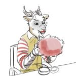 1:1 acceptance akamaru_shirogane anthro arm_scales canid canine chimera clothed clothing clown clown_costume clown_makeup clown_paint clown_wig digital_media_(artwork) dragon fox fur furred_dragon furred_scalie head_tuft headgear headwear hi_res holding_object holding_wig horn humor hybrid lipstick makeup male mammal mascot mcdonald's mythological_creature mythological_scalie mythology raemyshu reaction_image red_lipstick ronald_mcdonald scales scalie scuted_arms scutes simple_background sitting solo tuft wig