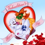 1:1 2026 anal anal_fluids animal_genitalia animal_penis anthro beard belly ben_d_koopa benediktus_(artist) benediktus_darius_koopa blue_claws blue_eyes blue_pawpads blush bodily_fluids claws digital_media_(artwork) facial_hair french_kissing from_behind_position fur genital_fluids genitals green_body green_scales green_skin hair hand_on_cheek hand_on_leg hand_on_thigh heart_symbol heterochromia hi_res holidays horn humanoid_genitalia humanoid_penis kissing kissing_while_penetrated koopa love love_making mad-landrin male male/male mammal mario_bros nintendo nude orange_beard orange_facial_hair orange_hair pawpads penile_spines penis petals precum raised_leg red_eyes reptile ribbons rose_petals saliva saliva_on_tongue scales scalie sex slightly_chubby slightly_chubby_anthro slightly_chubby_male social_media spread_legs spreading stretched_anus text tongue tongue_out valentine's_day watermark white_body white_fur yellow_body yellow_eyes yellow_scales
