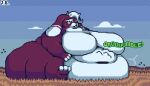 2024 anthro belly belly_rolls big_belly big_breasts big_butt big_navel breasts brown_eyes butt countershade_torso countershading day deep_navel digital_media_(artwork) featureless_breasts feet female floppy_ears frown grass hair huge_belly huge_breasts huge_butt huge_hips huge_thighs hungry hyper hyper_belly hyper_breasts immobile jellybru lagomorph leg_rolls leporid lop_ears mammal morbidly_obese morbidly_obese_anthro morbidly_obese_female multicolored_body narrowed_eyes navel nude obese obese_anthro obese_female onomatopoeia open_frown open_mouth outside overweight overweight_anthro overweight_female pixel_(artwork) plant rabbit red_body rumbling_stomach sheath_(jellybru) signature sitting sky solo sound_effects text thick_thighs two_tone_body white_body white_hair wide_hips