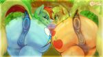 absurd_res amused anatomically_correct anatomically_correct_genitalia anus applejack_(mlp) big_butt bodily_fluids butt butt_focus c33purr clenched_teeth duo equid equine equine_anus eyes_closed female female/female feral forest forest_background friendship_is_magic genitals hasbro heart_symbol hi_res horse huge_butt lesbian_pride_colors lgbt_pride mammal my_little_pony nude plant pony pride_color_background pride_colors puffy_anus rainbow_dash_(mlp) simple_background smile smiling_at_another smiling_at_each_other sweat sweaty_butt teeth tree vulva walking