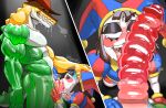 absurd_res ahegao alligator alligatorid anthro balls big_balls big_penis black_eyelids blush blush_lines bodily_fluids candy clothing cowboy_hat crocodile crocodilian dark_room deep_throat dessert dominant dominant_male dripping drooling duo evil_grin evil_gummigoo_(tadc) excessive_saliva fellatio female food food_creature gagging genitals glistening glistening_body glistening_genitalia glistening_penis glitch_productions green_body grin grinning_at_partner gummigoo_(tadc) gummy_(food) gummy_creature gummy_worm hand_on_belly hat head_grab headgear headwear hi_res huge_balls huge_penis humanoid jester jester_outfit kneeling kneeling_oral_position larger_male licking living_candy long_penis looking_pleasured male male/female multicolored_body muscular muscular_male naughty_face obliques open_mouth oral oral_penetration pecs penetration penile penis penis_lick penis_on_face pomni_(tadc) reptile reptile_tail ribbed_penis saliva saliva_bubble saliva_drip saliva_on_penis scalie serratus sex sharp_teeth size_difference smaller_female smile soaked_in_saliva spicyboi01 steam steamy_breath submissive submissive_female sweat sweatdrop teeth the_amazing_digital_circus tongue translucent translucent_penis white_body yellow_body