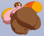 2026 absurd_res ailurid anthro big_breasts big_butt big_tail breasts butt cel_shading digital_drawing_(artwork) digital_media_(artwork) female grey_background hi_res huge_breasts huge_butt huge_tail hyper hyper_breasts hyper_butt hyper_tail mammal manicorange_(character) markings orange_body pink_bow red_panda shaded simple_background solo striped_markings striped_tail stripes tail tail_markings toonyjuice