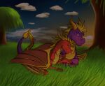 activision blush claws dragon duo eyes_closed feral flame_(spyro) horn lgbt_pride lgbt_pride_month male male/male membrane_(anatomy) membranous_wings mythological_creature mythological_scalie mythology purple_eyes roxasfin scalie smile smiling_at_another smiling_at_partner spyro spyro_the_dragon tail wings