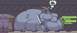 2023 anthro antlers belly big_belly big_breasts big_butt blobby blue_eyes bovid breasts butler_(pseudoregalia) butt butt_crush butt_smother caprine deep_navel destruction digital_media_(artwork) dream_breaker_(pseudoregalia) duo fat_arms fat_rolls female female_focus floppy_ears fur grey_body grey_fur grey_hair hair hi_res holding_melee_weapon holding_object holding_weapon horn huge_belly huge_butt huge_hips hungry hybrid hyper hyper_belly hyper_butt hyper_hips immobile jellybru lagomorph larger_anthro larger_female leg_rolls lop_ears male mammal melee_weapon morbidly_obese navel neck_rolls nude obese overweight pixel_(artwork) pseudoregalia rumbling_stomach sitting sitting_on_another size_difference smaller_anthro smaller_male smothering solo_focus sybil_(pseudoregalia) tail thought_bubble three-quarter_view weapon wide_hips