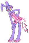 2026 absurd_res anthro big_ears blush cleavage_cutout clothing cutout digital_drawing_(artwork) digital_media_(artwork) dress english_description female footwear fur glitch_productions hand_on_hip hand_on_own_hip hi_res high_heels humanoid_hands jax_(tadc) lagomorph leporid looking_at_viewer lyssahh mammal pink_clothing pink_dress pink_footwear pink_high_heels pink_shoes purple_body purple_fur rabbit shoes simple_background smile smiling_at_viewer solo standing the_amazing_digital_circus trans_(lore) trans_woman_(lore) white_background