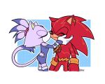 5:4 anthro blaze_the_cat cosplay crossover crossover_cosplay dc_comics dc_x_sonic_the_hedgehog domestic_cat duo eulipotyphlan eyes_closed face_squish felid feline felis female hair hand_on_face hedgehog hero hi_res kiss_mark kiss_mark_on_face kissing lipstick makeup male male/female mammal ponytail princess romantic romantic_couple royalty sega smile sonic_the_hedgehog sonic_the_hedgehog_(series) squish starfire_(teen_titans) superhero superhero_costume teen_titans the_flash viteel