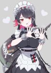 2026 5_fingers alternative_fashion animal_humanoid aquatic aquatic_humanoid black_clothing black_dress clothed clothed_female clothed_humanoid clothing dress ellen_joe female fingers fish fish_humanoid fully_clothed fully_clothed_female fully_clothed_humanoid gesture goth gothic_lolita heart_gesture hi_res humanoid j-fashion kamuraaa_615 light_body light_skin lolita_(fashion) lollipop_in_mouth maid_headdress maid_uniform mihoyo red_eyes shark_humanoid shark_tail simple_background solo thiren uniform zenless_zone_zero