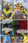 2:3 andromorph animal_genitalia animal_penis anthro balls bodily_fluids border canid canine canine_genitalia canine_penis cervical_contact comic cum cum_in_uterus cum_in_vagina cum_inside dialogue domestic_cat ejaculation english_text felid feline felis generation_4_pokemon generation_5_pokemon generation_7_pokemon genital_fluids genitals heart_symbol hi_res impregnation intersex legendary_pokemon lucario male mammal nintendo ovum ovum_with_heart penis pokemon pokemon_(species) pregnant pregnant_intersex sperm_cell steel_cat steel_cat_(character) text uterus white_border zeraora zoroark