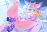 anal anal_masturbation anal_penetration animal_dildo animal_sex_toy anthro anus areola bed bodily_fluids breasts canine_dildo clitoral_hood clitoris digital_media_(artwork) dildo dildo_in_ass dildo_in_vagina dildo_insertion domestic_cat double_penetration ear_piercing ear_ring felid feline felis female fur furniture genital_fluids genitals hair half-closed_eyes hi_res holding_dildo holding_object holding_sex_toy knot knotted_dildo mammal masturbation narrowed_eyes nipples nude object_in_ass on_bed penetration piercing rakimou ring_piercing sex_toy sex_toy_in_ass sex_toy_in_vagina sex_toy_insertion solo spread_legs spreading tail text toying_self vaginal vaginal_fluid_string vaginal_fluids vaginal_fluids_on_dildo vaginal_masturbation vaginal_penetration vulva