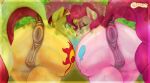 absurd_res amused anatomically_correct anatomically_correct_genitalia anus big_butt bodily_fluids butt butt_focus c33purr clenched_teeth duo equestria_girls equid equine equine_anus eyes_closed female female/female feral forest forest_background friendship_is_magic genitals hasbro heart_symbol hi_res horse huge_butt lgbt_pride mammal my_little_pony nude pansexual_pride_colors pinkie_(character) plant pony pride_color_background pride_colors puffy_anus simple_background smile smiling_at_another smiling_at_each_other sunset_shimmer_(eg) sweat sweaty_butt teeth tree vulva walking
