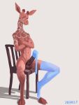 2023 3:4 7b7a2f absurd_res animal_genitalia animal_penis anthro artist_name balls biped chair clothing cloven_hooves crossed_arms digital_media_(artwork) equine_genitalia equine_penis erection furniture genitals giraffe giraffid half-closed_eyes hi_res hooves legwear legwear_only male male_anthro mammal mostly_nude mostly_nude_anthro mostly_nude_male narrowed_eyes navel on_chair penis simple_background sitting sitting_on_chair solo text thigh_highs thigh_highs_only unguligrade white_background