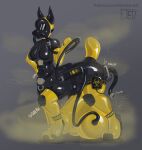 absurd_res ambiguous_gender ambiguous_species ambiguous_taur balls bdsm bondage boots bound bulge clothing drone footwear gas_mask genitals gynomorph gynomorph_taur hazmat hazmat_suit hi_res hyper intersex intersex_taur latex latex_clothing latex_skinsuit mask musk musky_balls musky_penis quadruped rubberjett shoes skinsuit taur tight_clothing tube_in_ass