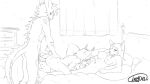 16:9 2016 all_fours animated animated_gif anthro anthro_on_anthro anthro_penetrated anthro_penetrating anthro_penetrating_anthro bed bedroom bisexual black_and_white blush breasts butt canid canine clitoris cunnilingus curtains dragon drawer erection eyes_closed felid female female/female female_penetrated from_behind_position fur furniture furred_dragon furred_scalie genitals group inside lazydez looking_pleasured loop male male/female male_penetrating male_penetrating_female mammal monochrome mythological_creature mythological_scalie mythology navel nipples on_bed open_mouth oral penetration penile penile_penetration penis pillow scalie sex short_playtime side_view signature tail teeth tongue tongue_out vaginal vaginal_penetration vulva widescreen