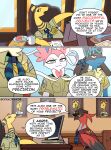 2026 absurd_res ampharos anthro aviator_cap aviator_goggles badge blue_eyes captain_cinder_(odeko-yma) comic computer container crumbs cup dessert dialogue digital_media_(artwork) doughnut eeveelution electronics english_text food generation_2_pokemon generation_4_pokemon generation_6_pokemon group harmony_scarf hi_res lucario mug nintendo odeko-yma paper pastry pix_(odeko-yma) plate pokemon pokemon_(species) pokemon_mystery_dungeon signature speech_bubble spike_chunsoft sylveon talonflame text wings
