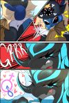 2:3 absurd_res adriana_(itssundownn) angry anthro bag bag_in_mouth caught charybdis_(royalchomper) comic comic_panel confrontation duo eeveelution female female_symbol feral fusion garchomp gender_symbol generation_1_pokemon generation_3_pokemon generation_4_pokemon generation_5_pokemon generation_6_pokemon growling hi_res hybrid_pokemon idea legendary_pokemon male male_symbol male_symbol_penetration mega_evolution mega_rayquaza multiple_panels nintendo pirate pokemon pokemon_(species) pokemon_fusion sharpedo slizzter stealing symbol thought_bubble vaporeon zekrom