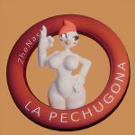 1:1 3d_(artwork) absurd_res avian big_breasts bird blender_(artwork) blush blush_lines breasts chicken digital_media_(artwork) eyelashes female galliform hi_res long_eyelashes phasianid solo thick_thighs wide_hips zhenash