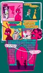absurd_res after_shower anthro arthropod aspen_(vanilla_candy) back_wings bovid caprine cayenne_(vanilla_candy) clothing comic dialogue door dragon dress english_text european_mythology evil_grin fantasizing female glistening glistening_body hi_res hybrid imagining insect larger_female male mammal mythological_creature mythological_scalie mythology nude nude_female nude_male restricted_palette saffron_(unicorn_blood) scalie sharp_teeth sheep silhouette simple_background size_difference smile sparkles speech_bubble steam stone_wall teeth text unicorn_blood_(comic) vanilla_candy wall_(structure) wearing_towel western_dragon wings