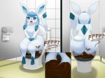 absurd_res anthro barely_visible_genitalia barely_visible_vulva bathroom big_butt blue_body blue_eyes blue_fur blush breasts butt cutaway dipstick_tail eeveelution eye_roll f50_(artist) featureless_breasts feces feces_in_toilet feces_pile female female_pooping fur generation_4_pokemon genitals glaceon gloves_(marking) hi_res leg_markings markings nintendo nude nude_anthro nude_female open_mouth pokemon pokemon_(species) pokemorph pooping pooping_in_toilet public_restroom raised_tail restroom_stall scatplay sitting sitting_on_toilet socks_(marking) solo sound_effects tail tail_markings thick_thighs toilet toilet_paper toilet_use vulva x-ray_view