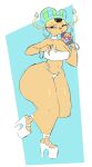 2024 anthro bangle beverage beverage_can big_breasts big_butt biped blonde_hair bracelet breasts butt cartoon_network clothing colored digital_drawing_(artwork) digital_media_(artwork) drinking ear_piercing ear_ring eurotrish eyeliner female flat_colors footwear foster's_home_for_imaginary_friends glistening glistening_breasts glistening_thighs hair half-closed_eyes hat headgear headwear hi_res high_heels holding_beverage holding_object hoop_ear_ring jewelry long_nails makeup mamasoyanini nails narrowed_eyes necklace panties piercing platform_footwear platform_heels ring_piercing shoes solo thick_thighs topwear underwear white_clothing white_footwear white_high_heels white_underwear wide_hips wrist_bangle