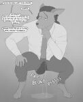 2020 anthro blort bodily_fluids bottomwear bulge canid canine canis clothed clothing crouching degradation dialogue dominant ear_piercing ear_ring embarrassed english_text feces feces_bulge forced genital_fluids grey_background hi_res humiliation insult jager-darklite male male_anthro male_peeing male_pooping mammal monochrome open_clothing open_shirt open_topwear pants peeing piercing pooping profanity psssh ring_piercing scatplay shirt simple_background soiling soiling_pants solo submissive submissive_anthro submissive_male sweat sweatdrop text threatening topwear urine urine_on_ground urine_pool urine_stream watersports wet wet_bottomwear wet_clothing wet_pants wetting wetting_bottomwear whimper wolf
