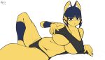  absurd_res animal_crossing ankha_(animal_crossing) anthro big_breasts bra breast_squish breasts clothing domestic_cat eyeshadow felid feline felis female half-closed_eyes hi_res lying makeup mammal narrowed_eyes navel nintendo on_side quin-nsfw solo sports_bra squish thong under_boob underwear video_games 