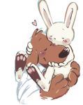  &lt;3 anthro blush brown_body brown_fur canid canine canis colored domestic_dog duo fur hug kissing lagomorph leporid male male/male mammal max_(sam_and_max) rabbit sam_and_max samuel_dog simple_background size_difference walnutgecko white_body white_fur 