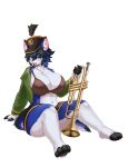  anthro bottomwear brass_instrument canid canine cheerleader clothing female fox hi_res inake jacket looking_at_viewer mammal marching_band_uniform musical_instrument on_ground saki_(garasaki) skirt smile smiling_at_viewer solo topwear trumpet wind_instrument 