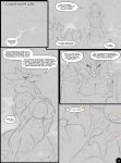  anthro big_breasts blush breasts comic dialogue dragon drake_(zerofox) duo english_text excalibur_(zerofox) female fluffy fur furred_wings genitals hair hand_on_breast hi_res horn king male mola_(zerofox) monochrome night nipples nude outside penis queen royalty scalie seductive speech_bubble text water wings zerofox1000 