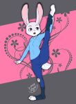  2020 anthro clothed clothing disney dogear218 female fully_clothed fur grey_body grey_fur judy_hopps lagomorph leporid mammal on_one_leg open_mouth purple_eyes rabbit signature solo standing zootopia 