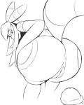  4:5 absurd_res anise_(quin-nsfw) anthro anus butt eeveelution female genitals half-closed_eyes hi_res looking_back male monochrome narrowed_eyes nintendo nude penis pok&eacute;mon pok&eacute;mon_(species) pussy quin-nsfw rear_view solo umbreon video_games 