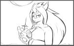  16:10 anthro armor border breasts cleavage clothed clothing female gauntlets gloves grey_border handwear hi_res infinity_gauntlet latias legendary_pok&eacute;mon lewdtias monochrome nintendo pok&eacute;mon pok&eacute;mon_(species) quin-nsfw sketch smile snap snapping_fingers solo video_games widescreen 