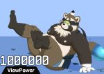  2020 anthro belly brown_body brown_fur butt canid canine clothing fur gloves handwear hi_res hisashiyo_0705 humanoid_hands kemono live-a-hero male mammal moobs nipples overweight overweight_anthro overweight_male raccoon_dog shoen sitting solo tanuki text video_games 