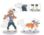  canid canine canis clothing dusk_lycanroc feral fur hair human human_to_feral lycanroc male mammal nintendo open_mouth pok&eacute;mon pok&eacute;mon_(species) silverclaw1 simple_background solo species_transformation transformation video_games 