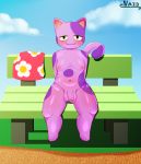  absurd_res animal_crossing anthro balls blush bob_(animal_crossing) domestic_cat felid feline felis genitals hi_res male mammal naid nintendo nipples nude penis sitting slightly_chubby solo video_games 